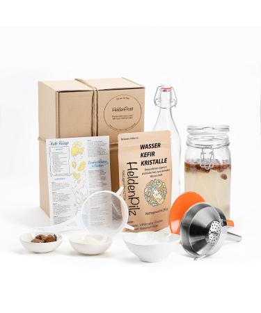 Water kefir starter set- DIY KEFIR KIT - Original kefir mushroom in all -round organless package with active Japanese ristals - growth -strong ke -pending culture for the perfect start Kefir_Set_Premium
