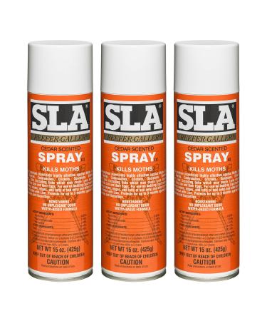 Reefer-Galler SLA Cedar Scented Moth Repellent Spray Kills Moths Bed Bugs and Pests on Contact 15 oz (Pack of 3)