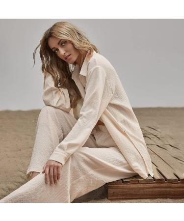 KEERADS Women's Linen Cotton Summer Outfit Set - Beige, 3X-Large - Buy Online on GoSupps.com