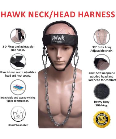 Hawk Sports Neck Harness for Strength Training - Adjustable Strap & Steel Chain for Stronger Neck & Traps - Buy Online on GoSupps.com