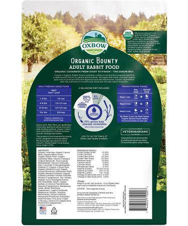 Oxbow Organic Bounty Adult Rabbit Food - All Natural Pellets - 3 lb - Buy Online on GoSupps.com