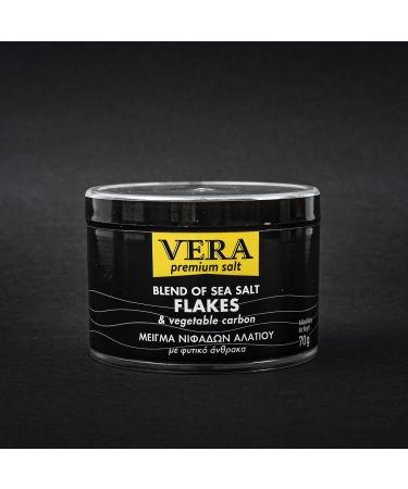 Gourmet Blend of Sea Salt Flakes & Vegetable Carbon 70g Suitable to be Used for Meat Poultry Seafood Pasta and Veggies. Use as a Premium Finishing Salt (Black) - Buy Online on GoSupps.com