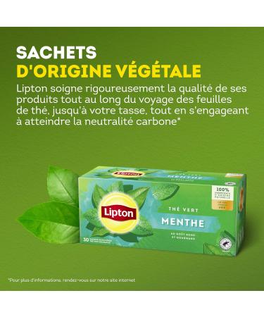 Lipton Green Tea Green Tea from Asia Cold or Hot Infusion Mint Taste Freshness 100% Natural Origin Ingredients 30 sachets - Buy Online on GoSupps.com
