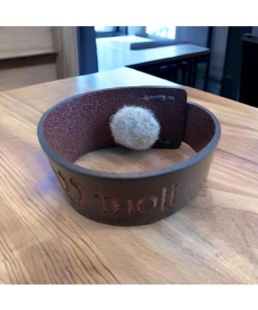 Essential Oil Leather Wrist Band with Wool Activator Disc - Brown | Aromatherapy Bracelet for Wellness - Buy Online on GoSupps.com