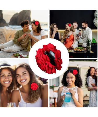 Rose Claw Clip | Rose Brooch Floral Hairpin Floral Hair Clips Non Slip Strong Hold Blooming Rose Claws Clips for Thin Hair and Thick Hair 9cm - Buy Online on GoSupps.com