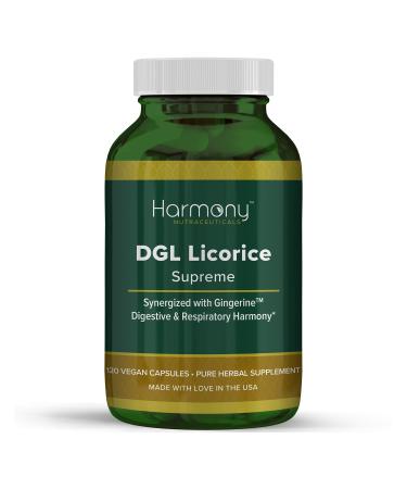 DGL Licorice Supreme Dr Gumman's Clinical Grade Highest Potency Maximum Bioavailability 120 Vegan Capsules Harmony Nutraceuticals