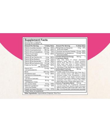 NuBest Women's Multi 18+ - Immunity, Energy & Wellness Support - 60 Vegan Capsules - Buy Online on GoSupps.com