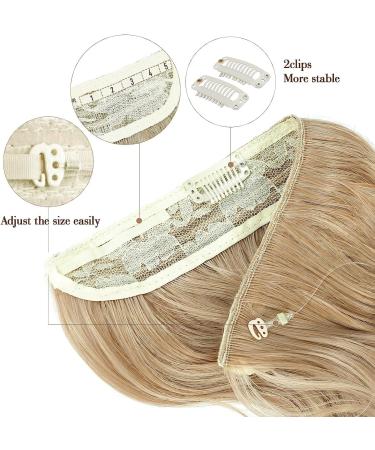 Adjustable Ash Blonde Synthetic Hair Extensions - 12 Curly Clip-In Piece for Women - Buy Online on GoSupps.com