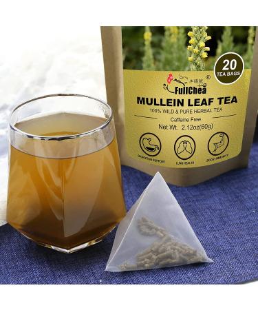 FullChea Mullein Leaf Tea Bags 20 Teabags - 3g/bag | Natural Lung Support Tea - Non-GMO & Caffeine-Free - Buy Online on GoSupps.com