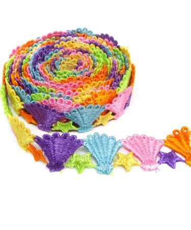 Honbay 5 Yards Decorating Lace Embroidered Trim Ribbons for Sewing or Craft Decoration (Morning Glory)