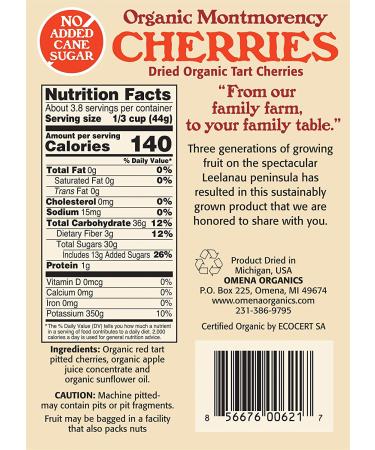 Organic Dried Tart Cherries - Unsweetened & Delicious - Buy Online on GoSupps.com