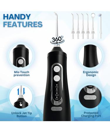 Buy Cordless Dental Water Flosser - 310ML Electric Flosser with 4 Modes 6 Tips IPX7 Waterproof - Portable Oral Irrigator for Teeth Cleaning - Buy Online on GoSupps.com