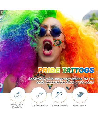 25 Sheets 200PCS Pride Temporary Tattoos LGBTQ Gay Lesbian Rainbow Pride Tattoos Waterproof Pride Stickers for Pride Parade Festival Party Supplies Pride Decorations - Buy Online on GoSupps.com