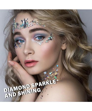 Vegena Body Glitter Gel - 5-Pack Chunky Face & Hair Makeup for Festivals | White Silver Gold Pink Blue - Buy Online on GoSupps.com
