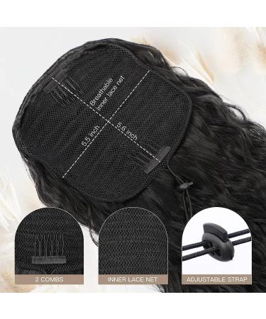Porsmeer 76cm Wavy Curly Black Ponytail Hair Extension - Clip-In Afro Braid for Women | Natural Look & Easy to Use - Buy Online on GoSupps.com
