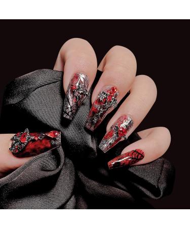 FEIlei Halloween Skull Nail Charms Nail Skeleton Charms 3D Spiders Nail Rhinestones - Buy Online on GoSupps.com