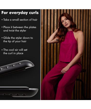 2-in-1 Hot & Cool Pro Styler: Ceramic Curling Iron for Long-Lasting Defined Curls - Adjustable Temperature & Automatic Shut-Off - Buy Online on GoSupps.com