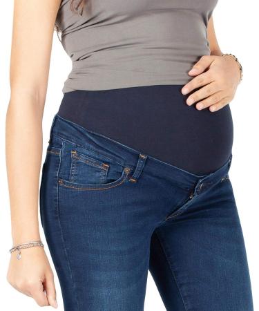 MAMAJEANS Torino Bootcut Maternity Jeans | Stretch Denim Flared | Made in Italy | UK 10 - Dark Blue - Buy Online on GoSupps.com