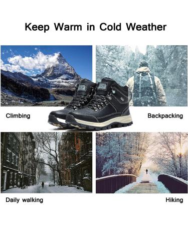 AMIDEWA Men's Snow Ankle Boots - Fur Lined, Anti-Slip, Warm Outdoor Work Shoes (Size 11, Black) - Buy Online on GoSupps.com