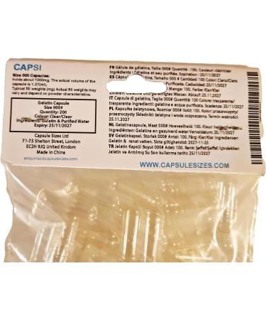 200 Count Size 000 Clear Gelatin Capsules - Empty Clear/Clear Capsules - Buy Online on GoSupps.com