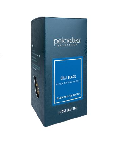PekoeTea Edinburgh Chai Black Tea - Indian Black Tea with Chai Spices Luxury Blend - Loose Leaf or Teabags 50g Box