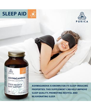 PURICA Ashwagandha with Sensoril - Natural and Organic Stress Relief Supplement Ideal for Men and Women 120 Vegan Capsules - Buy Online on GoSupps.com