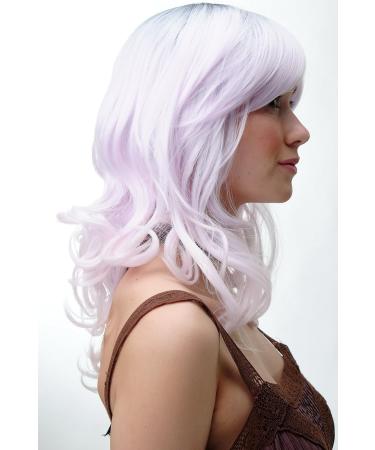 WIG ME UP YZF-7325-1001 | Ladies Pink-Gray Curly Wig for Cosplay | Medium Length Dark Grey & Light Pink Hair - Buy Online on GoSupps.com