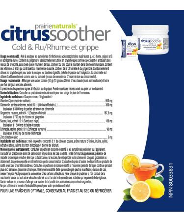 Prairie Naturals Citrus Soother Cold & Flu Hot Immune-Boosting Drink with Elderberry Zinc Vitamins D & C and Lemon Balm - 150 Gram - Buy Online on GoSupps.com