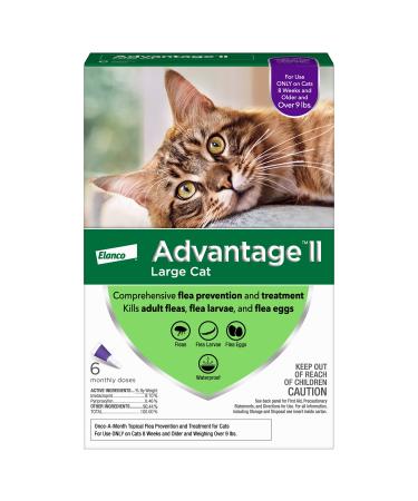 Advantage II Flea Prevention and Treatment for Large Cats (Over 9 Pounds) 6-Pack Large Cat only