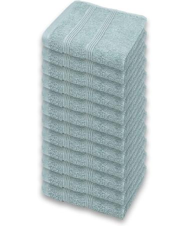 Kaufman Premium Washcloth Set of 12 - 100% Cotton, 13x13 Inches, Highly Absorbent and Ultra Soft - Aqua 12 Pack for Bathroom, Spa, Gym & Face Towel - Buy Online on GoSupps.com