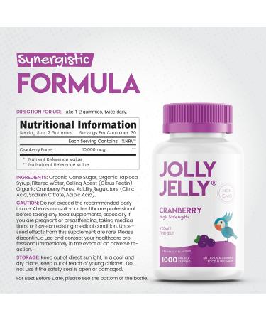 Cranberry Gummies 1000mg - Organic Cranberry Extract Supplement - 60 Vegan Gummies - Kosher Halal - Buy Online on GoSupps.com