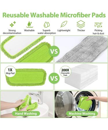 Spray Mop for Floor Cleaning with 6 Reusable Pads and Refillable Bottle - Green - Buy Online on GoSupps.com