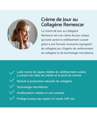 Remescar Collagen Day Cream SPF 20 50ml - Anti-aging face cream - Increases natural collagen production - Moisturizing collagen face cream - Buy Online on GoSupps.com