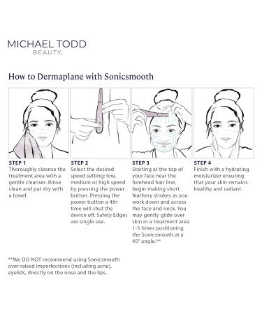 Michael Todd Beauty Sonicsmooth Dermaplaning Tool - 2 in 1 Peach Fuzz Removal for Women - Rechargeable Dermaplane with 8 Week Lavender Supply - International Shipping Available - Buy Online on GoSupps.com