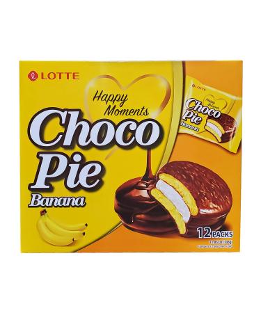 Lotte Choco Banana Pie Snack 12 Individually Wrapped 11.45oz