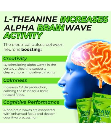 80mg Caffeine & 160mg L-Theanine Focus Enhancing Energy Chews (4 Servings) Neuroscience Backed Nootropic Stack Mental Acuity & Cognitive Support | Mint Matcha Flavor Brain Bullet 1 Packet - 4 Chews - Buy Online on GoSupps.com
