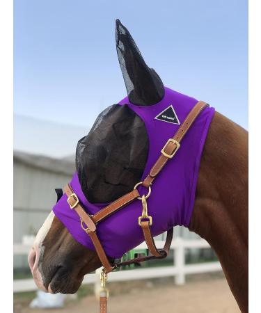 TGW RIDING Fly Mask for Horses - Super Comfort Elasticity with Ears M - Dark Purple | International Shipping - Buy Online on GoSupps.com