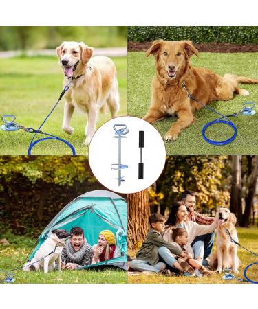 TOMBABY Heavy Duty Quality Dog Stake-Dog Tie Out Stake Dog Stake Allows Dogs Up to 200 lbs Dog Stakes for Outside Beach Camping Yard 360 Swivel Dog Anchor | Use for Any Dog Tie Out Cable silver/200+lbs - Buy Online on GoSupps.com