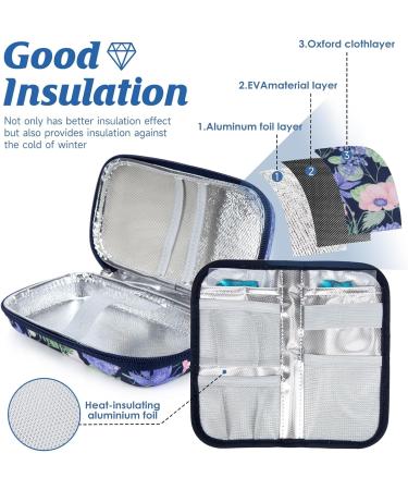 Youshares Insulin Cooling Bag - Travel Etui for Diabetics | TSA Compliant Cooler for Glucose Meters & Insulin Pen | Hydrangeas Design with 2 Cooling Batteries - Buy Online on GoSupps.com