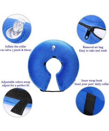 Katoggy Inflatable Dog Cone Collar - Soft Recovery Collar for Dogs & Cats - Adjustable Elizabethan Collar for Surgery - Large Blue - Buy Online on GoSupps.com