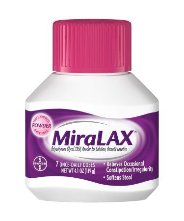 MiraLAX - Laxative - Unflavored Powder - 4.1 oz. 17 Gram Strength - Polyethylene Glycol-McK