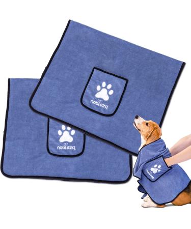 Nobleza dog towel 2 pieces microfiber dog towel dog towel extra absorbent soft & durable premium dog dry cloth fast drying 106 * 66cm for all dogs cats 2 pieces l106 * w66cm