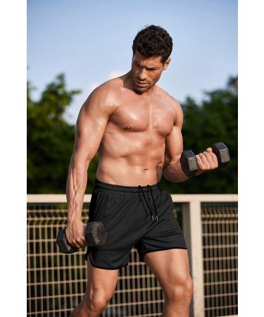 COOFANDY Men's 2 Pack Black Workout Shorts with Pockets - Size Medium - Buy Online on GoSupps.com