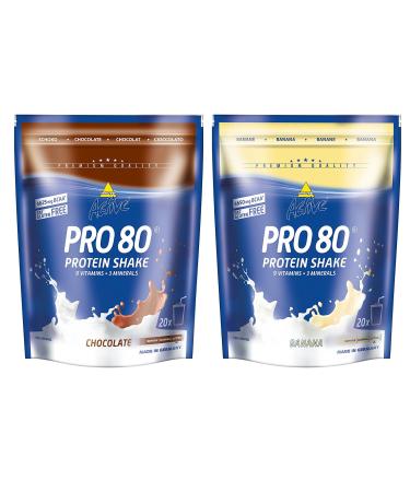 Inkospor Active Proteinshake Pro 80 bags 2-pack (2 x 500 g) chocolate/banana 1-pack (1 x 1 kg)