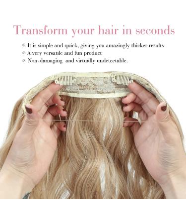 Invisible Wire Wavy Hair Extensions 20 Inch Mix Ash Blonde - Synthetic Hair Pieces for Women - Buy Online on GoSupps.com