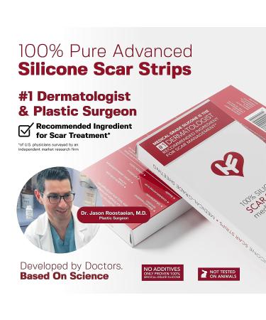Medical Grade Silicone Scar Sheets for Surgery & Keloids - 5 Pack Silicone Strips for C Section, Hypertrophic Scars - Physician Formulated - Buy Online on GoSupps.com