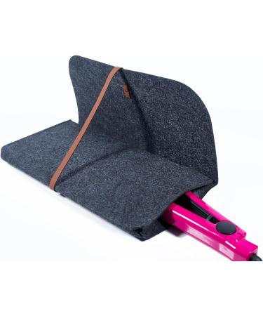 Glamza Hair Straightener Mat & Pouch - Made from Heat Resistant Safety Felt - Ideal for Home & Travel (Dark Grey (Pouchy)) - Buy Online on GoSupps.com