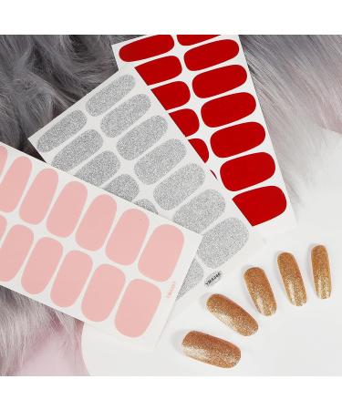8 Sheets Glitter Full Wraps Nail Stickers Pure Colour Nail Polish Sticker Glitter Self-Adhesive Waterproof Nail Art Decals Manicure Nail Tips DIY Nail Decorations for Women Girls Nail Design - Buy Online on GoSupps.com