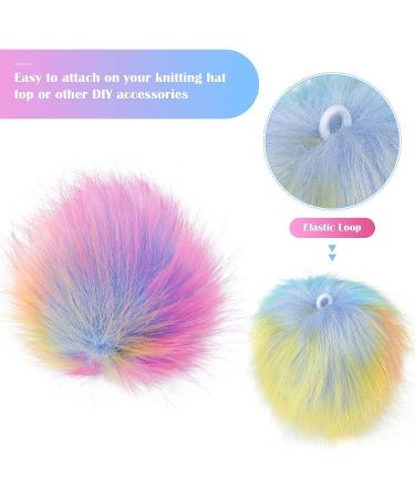 Faux Fur Pom Pom Balls - 16 Pieces for DIY Hats, Shoes, Scarves, Bags, Keychains - Colorful Knitting Accessories - Buy Online on GoSupps.com