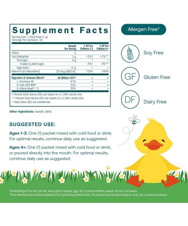 True Grace True Littles Probiotic - 30 Stick Packs for Kids | Daily Immune & Digestive Health | Gluten Free Soy Free Dairy Free - Buy Online on GoSupps.com